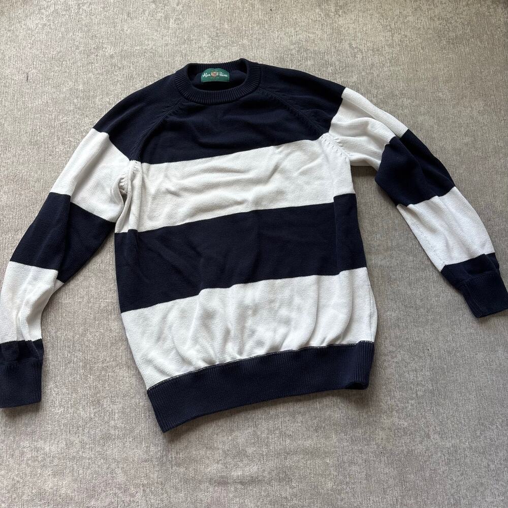 Alan Paine Striped Knit Sweater